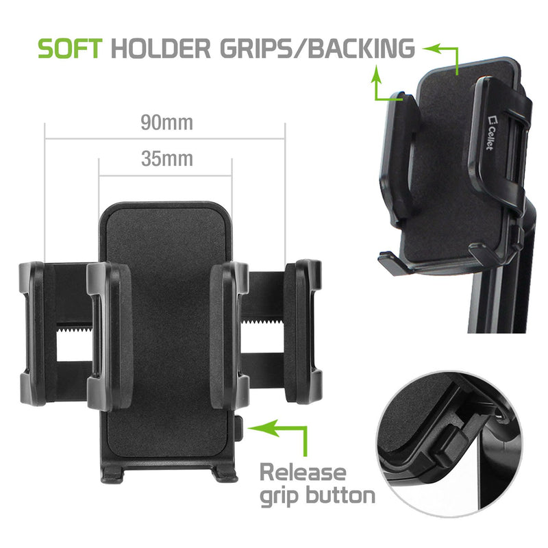 [Australia - AusPower] - Cellet Universal Smartphone 360 Adjustable Cup Holder Mount, Hands Free Automobile Cradle Compatible with Apple iPhone Xs Max XR 8 Plus, Galaxy S10 S10e S10Plus, S9 S9Plus Note 9, GPS (13in Neck) 13in Neck 