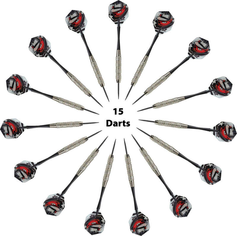 [Australia - AusPower] - Fat Cat Darts in a Jar: Steel Tip Darts with Storage/Travel Container, 20 Grams (Pack of 15, 21 and 27 Darts) Jar with 15 Darts 