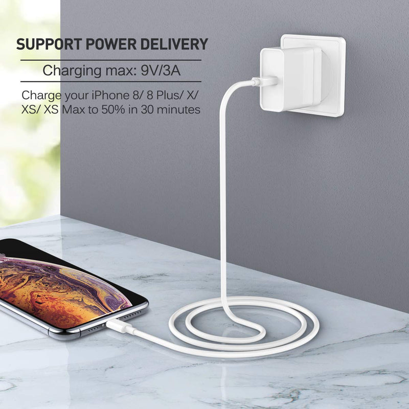 [Australia - AusPower] - Suswillhit USB C to Lightning Cable 3Ft Apple MFi Certified Power Delivery Fast Charger Cord for iPhone 12/12 Mini/12 Pro/12 Pro Max/11 Pro/11 Pro Max/X/XS/XR/XS Max/8/8 Plus/iPad/AirPods White 