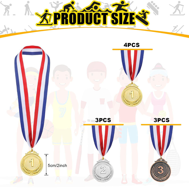 [Australia - AusPower] - Gold Silver Bronze Award Medals Olympic Style Winner Award Medals Metal Medals Prizes with Neck Ribbon for Competitions Party Olympic Home Work School Bar Costume Parties 10 