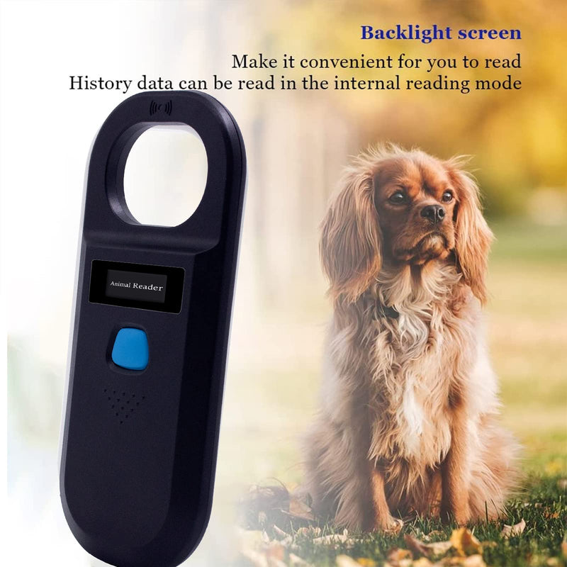 [Australia - AusPower] - Portable OLED Display Pet Microchip Scanner, FDX-B ISO 11784/11785 and RFID EMID Animal Handheld Reader with Information Storage for Animal Tracking and Management 