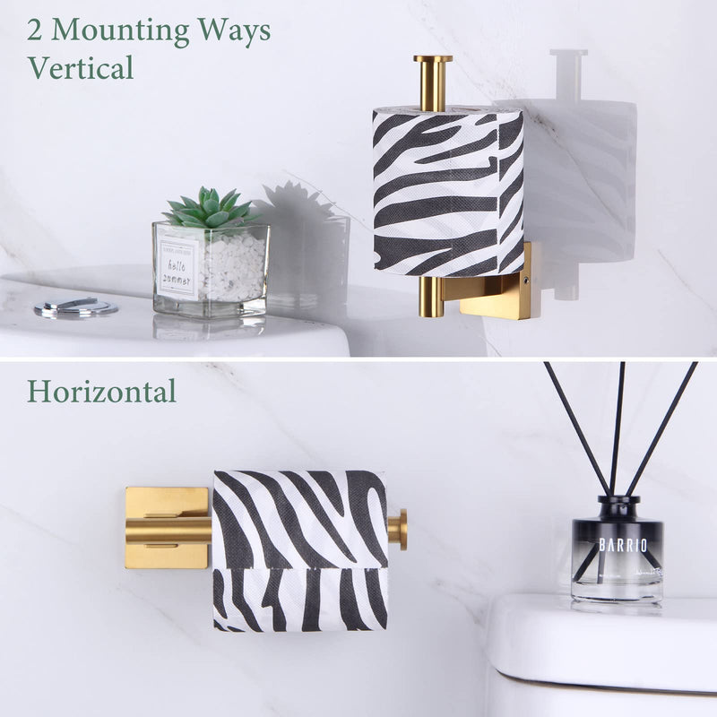 [Australia - AusPower] - Suyar Double Towel Hook Bundle with Toilet Paper Holder (Brushed Gold) 