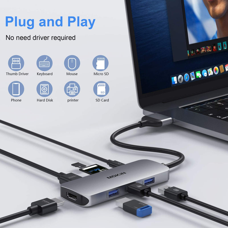 [Australia - AusPower] - Docking Station for MacBook Pro Air, USB C Docking Station Dual Monitor,Dual HDMI Adapter Hub for Mac MacBook Pro with 2 HDMI(4K @60Hz), 3USB3.0,SD TF Card Reader and 100W PD USB C Port 