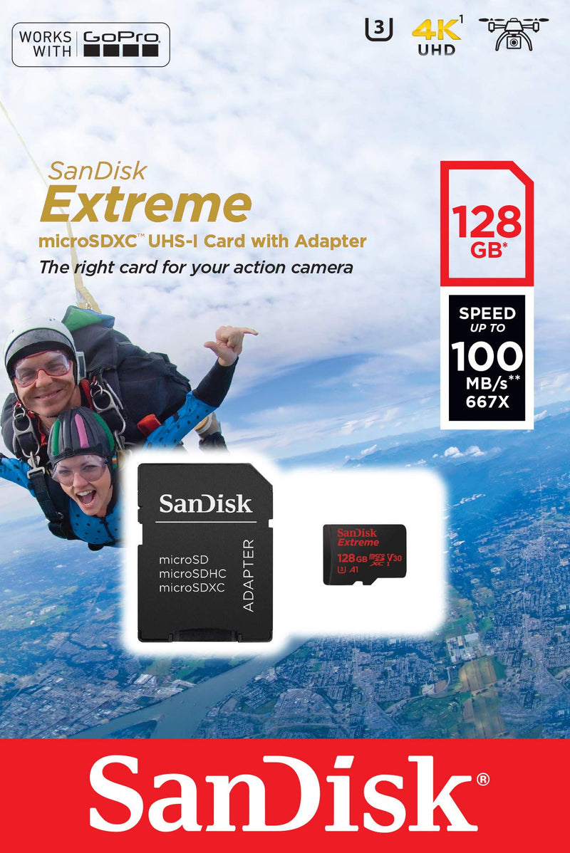 [Australia - AusPower] - SanDisk Extreme 128GB microSDXC UHS-3 Card - SDSQXAF-128G-GN6MA 