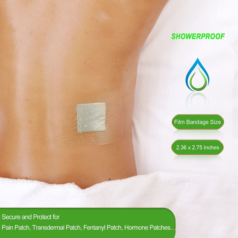 [Australia - AusPower] - NeuHeils Transparent Film Dressing 2 3/8'' x 2 3/4'', 100 Pack, Waterproof Wound Cover Bandage, Clear IV Catheter Tape, Adhesive Patch 