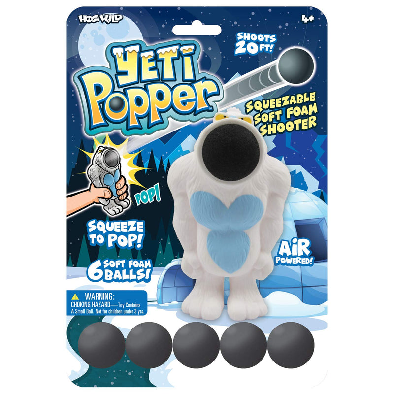 [Australia - AusPower] - Hog Wild Yeti Popper Toy - Shoot Foam Balls Up to 20 Feet - 6 Balls Included - Age 4+ 
