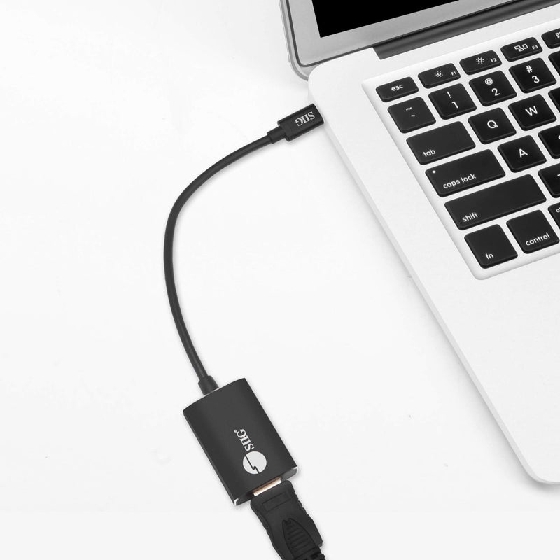 [Australia - AusPower] - SIIG CB-TC0C12-S1 USB Type C to 4K HDMI Cable Adapter - Thunderbolt 3 Compatible - Male to Female Converter - Reversible Plug Design - Supports 6.0Gbps Bandwidth 4K 60Hz 