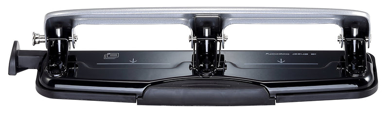 [Australia - AusPower] - PaperPro inPRESS 12 Reduced Effort Three-Hole Punch, Silver/Black (2101) 12 Sheet Black 