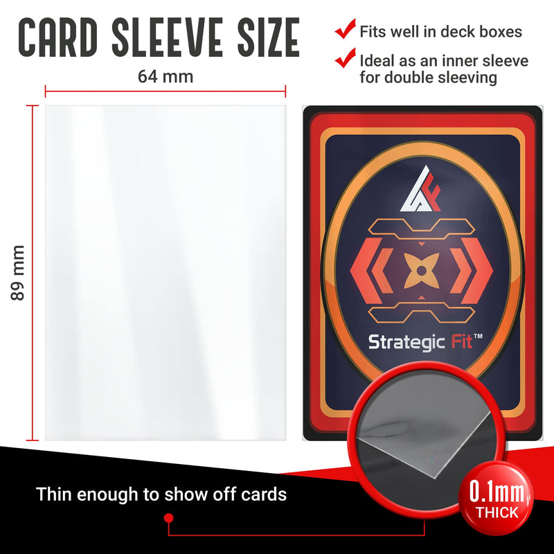 [Australia - AusPower] - 500 Premium Trading Card Sleeves - Standard Size Card Protector Sleeves - Snug Fit Clear Card Sleeves for Games - Ideal as MTG Card Sleeves - Soft Plastic Card Sleeves for Collectors - Not for Sports 