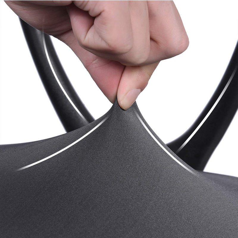 [Australia - AusPower] - Deisy Dee Computer Office Chair Covers Pure Color Universal Chair Cover Stretch Rotating Chair Slipcovers Cover ONLY Chair Covers C098 (Dark Grey) Dark Grey 