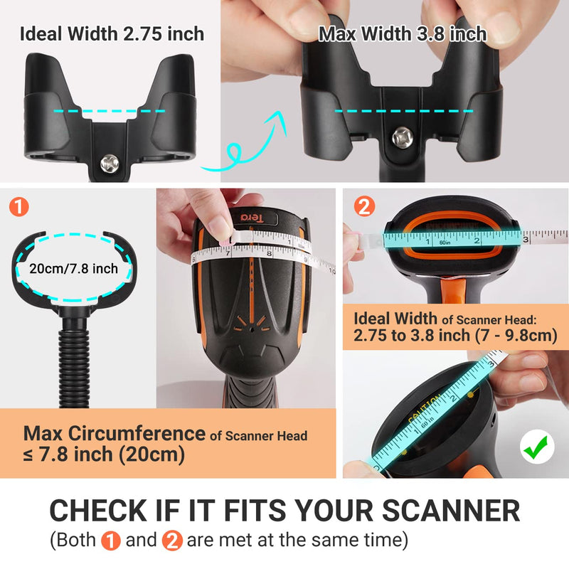 [Australia - AusPower] - Tera D5100 Black Barcode Scanner and Tera Upgrade Universal Barcode Scanner Stand 