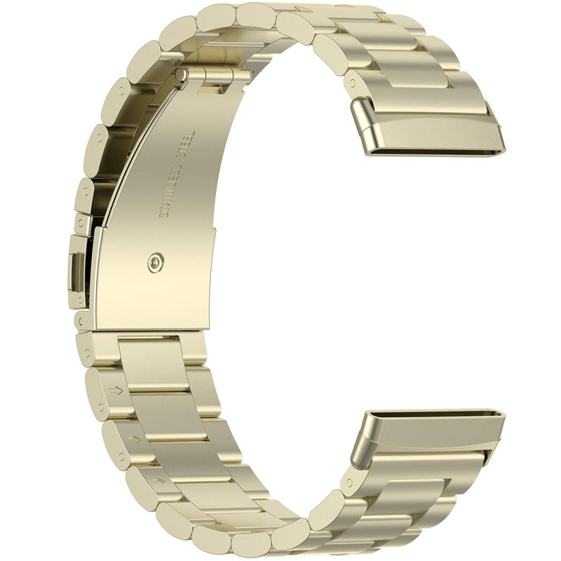 [Australia - AusPower] - Metal Bands Compatible with Fitbit Versa 3 / Fitbit Sense, Stainless Steel Band Solid Strap Wristband Replacement Band Bracelet Accessories for Fitbit Sense/Versa 3 Smart Watch Men Women (Khaki) Khaki 
