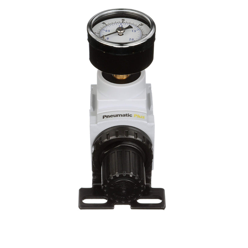 [Australia - AusPower] - PneumaticPlus PPR2-N02BG-2 Miniature Air Pressure Regulator 1/4" NPT - Gauge, Bracket, Instrument Pressure (3-30 PSI) 1/4" NPT (3-30 PSI) 