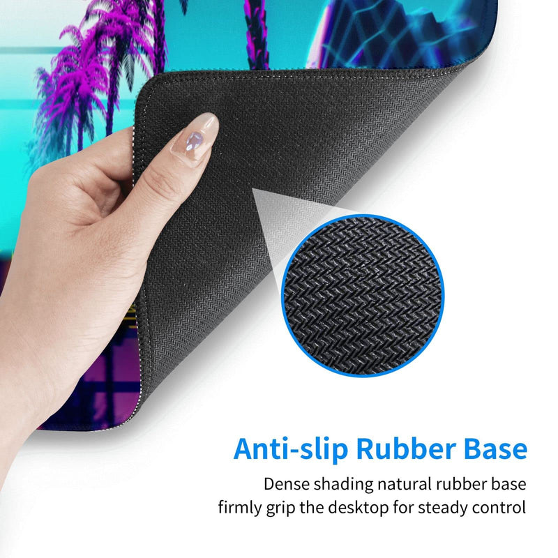 [Australia - AusPower] - Neon Retrowave Gaming Mouse Pad Large XL Desk Mat Long Extended Pads Big Mousepad for Home Office Decor Accessories 31.5 X 11.8 Inch 3 