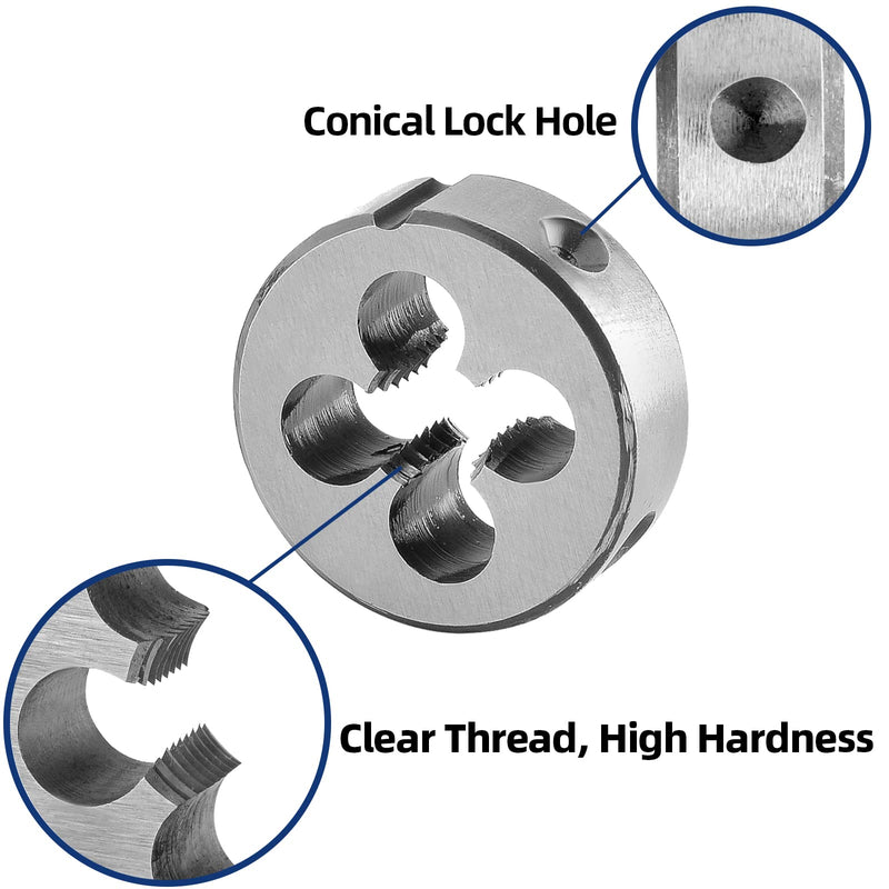 [Australia - AusPower] - Burkit 2pcs Metric M3 Round Threading Die, M3 x 0.5 Machine Thread Die Right Hand 