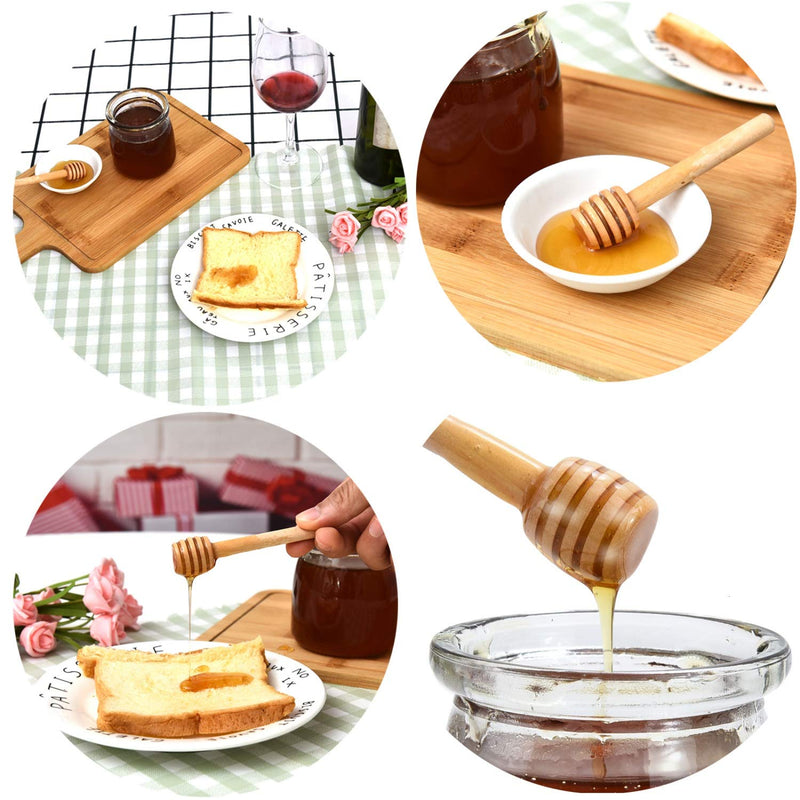 [Australia - AusPower] - WEFOO 100 Pack Mini 3 Inch Portable Wooden Honey Dipper Sticks for Honey Jar Dispense Drizzle Honey, Wedding Party Favors 