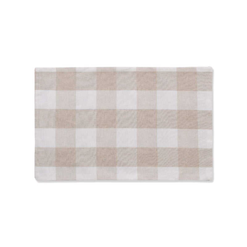 [Australia - AusPower] - Beige & White 2 Side Cotton Buffalo Check Farmhouse Placemats Set of 4 Heat Resistant Dining Table Place Mats for Kitchen Table, 12 x 18 inches Plaids Beige&white Rectangular Placemats 12" x 18" 