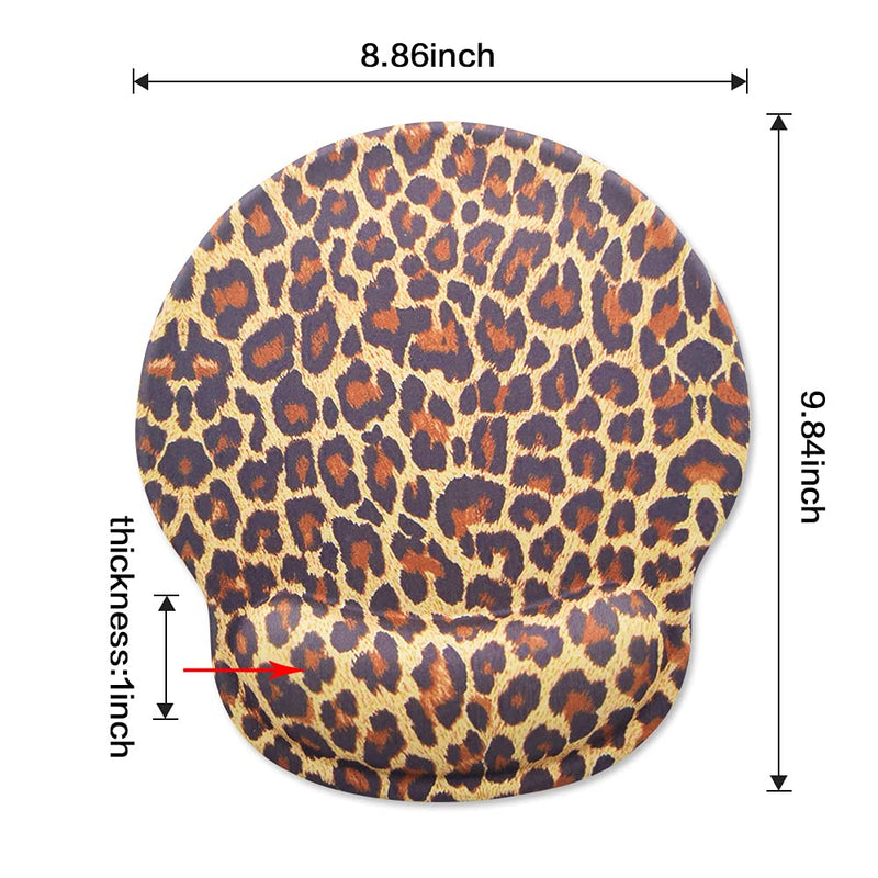 [Australia - AusPower] - Leopard Mouse Pad with Wrist Support,Desk Accessories Ergonomic Mouse Pad Durable & Comfortable Large Non-Slip Cheetah Wrist Rest for Gaming,Computer,Laptop,Home Office 