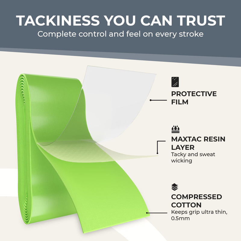 [Australia - AusPower] - ADV Tennis Overgrips, MaxTac Tacky Tennis Overgrips, Extremely Tacky Non-Slip, Razor-Thin & Easy to Use Pro Grip Tape, 12-Pack 12 Pack Volt 