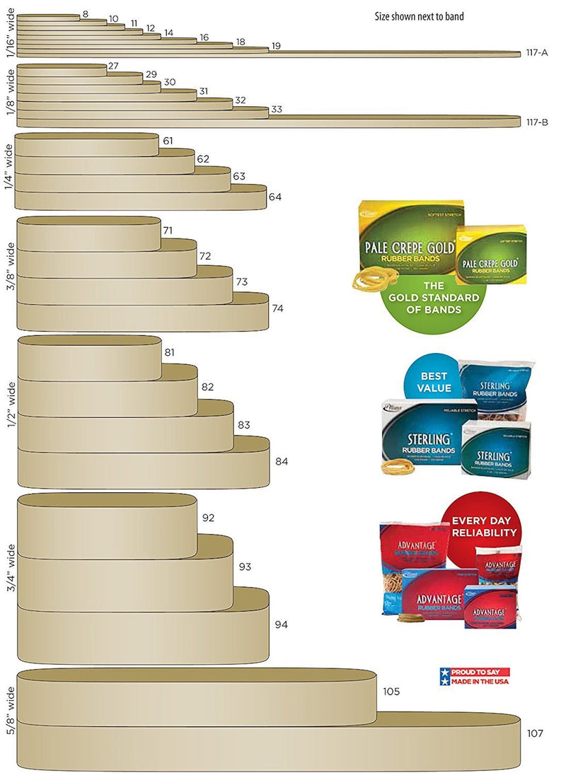 [Australia - AusPower] - Alliance Rubber 24325 Sterling Rubber Bands Size #32, 1 lb Box Contains Approx. 950 Bands (3" x 1/8", Natural Crepe) Beige 1 Pound 3 x 1/8 inches 