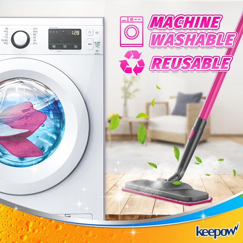 [Australia - AusPower] - KEEPOW Microfiber Steam Mop Pads Compatible with Schenley Steam Mop Cleaner, Washable and Reusable Replacement Mop Pads Accessories ï¼ˆ6 Packï¼‰ 