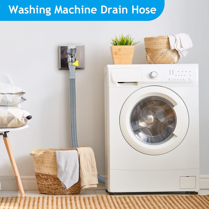 [Australia - AusPower] - Sunenlyst Washing Machine Drain Hose, Universal Dishwasher Drain Hose Extension Kits, 6.5 Feet Flexible Washer Drain Hose Washer Hose, Portable Discharge Washer Hoses with 1 U-Bend Holder 2 Hose Clamp 