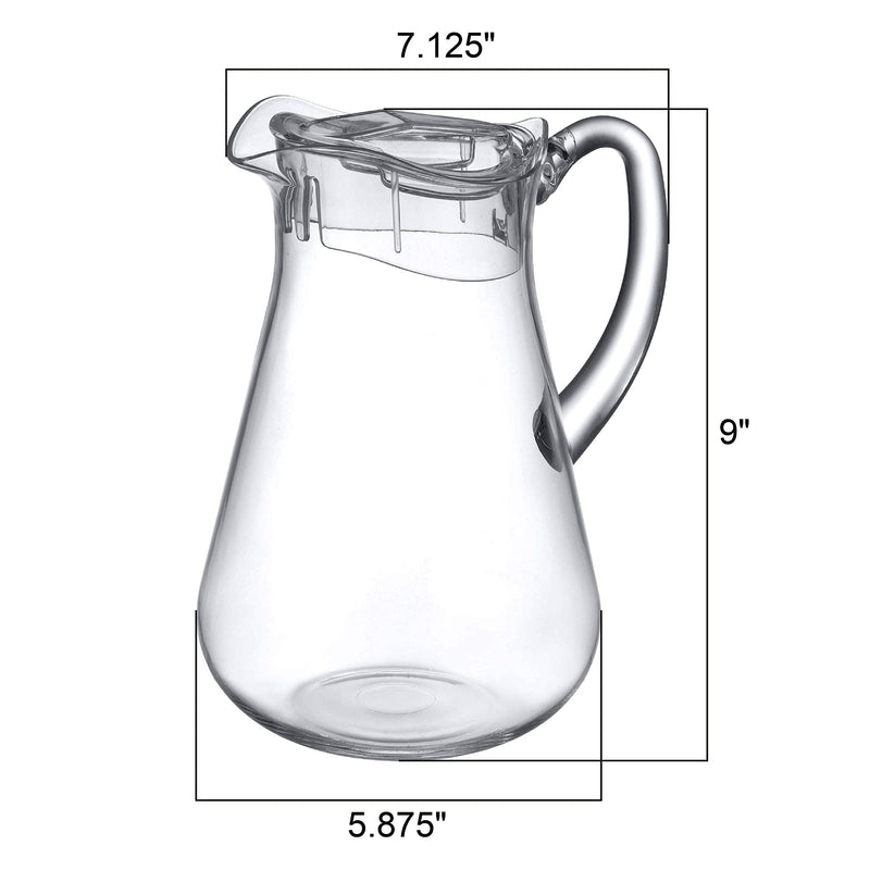 [Australia - AusPower] - Amazing Abby - Droply - Acrylic Pitcher (64 oz), Clear Plastic Water Pitcher with Lid, BPA-Free and Shatter-Proof, Great for Iced Tea, Sangria, Lemonade, Juice, and More Droply (64 oz) 