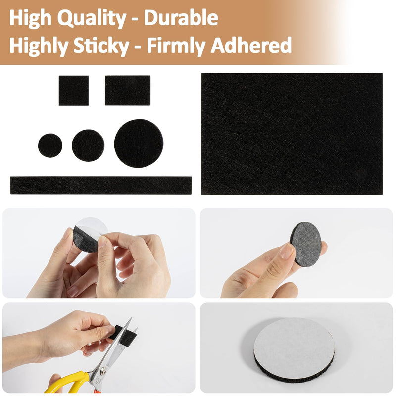 [Australia - AusPower] - MAQIHAN Chair Leg Floor Protectors - Felt Furniture Pads Hardwood Floor Protectors Small Black Felt Pads Furniture Chair Protectors Furniture Feet Pads Table Leg Pads 182PCS Seven Sizes Square 