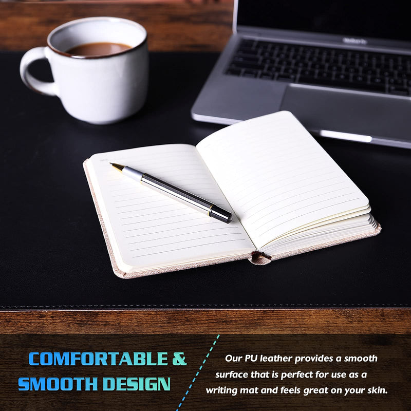[Australia - AusPower] - Knodel Desk Mat, Dual-Sided Office Desk Pad, Mouse Pad, Waterproof Desk Mat for Desktop, Desk Pads & Blotters, PU Leather Desk Pad Protector (23.6" x 13.8", Black) Black/Black 23.6" x 13.8" 