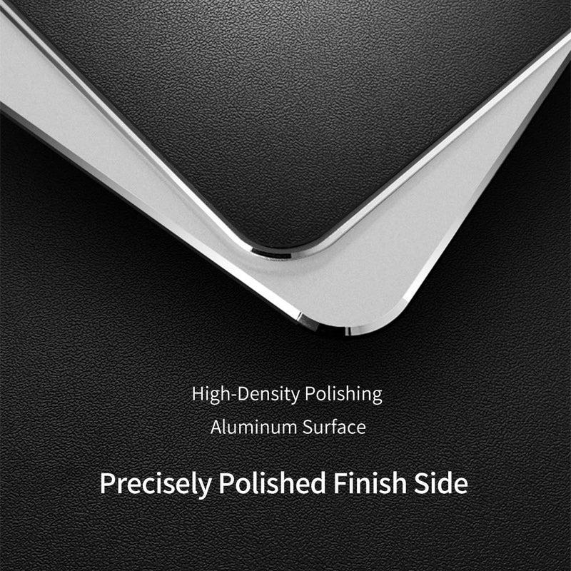 [Australia - AusPower] - HONKID Metal Aluminum Mouse Pad, Office and Gaming Thin Hard Mouse Mat Double Sided Waterproof Fast and Accurate Control Mousepad for Laptop, Computer and PC,9.05"x7.08", Silver 9.05 X 7.08 inch 