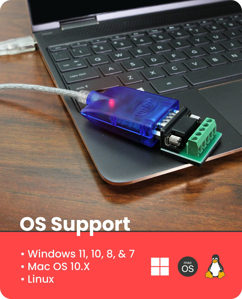 [Australia - AusPower] - Gearmo Pro 5ft. USB to RS-485/422 Serial Adapter FTDI Chip - Windows 11 Supported 