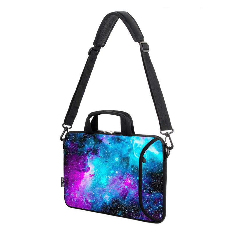 [Australia - AusPower] - XMBFZ 13.3"laptop bag adjustable shoulder strap with handle accessory pocket fits 11.6" 12" 12.1" 13" 13.3"Laptops Blue Galaxys 