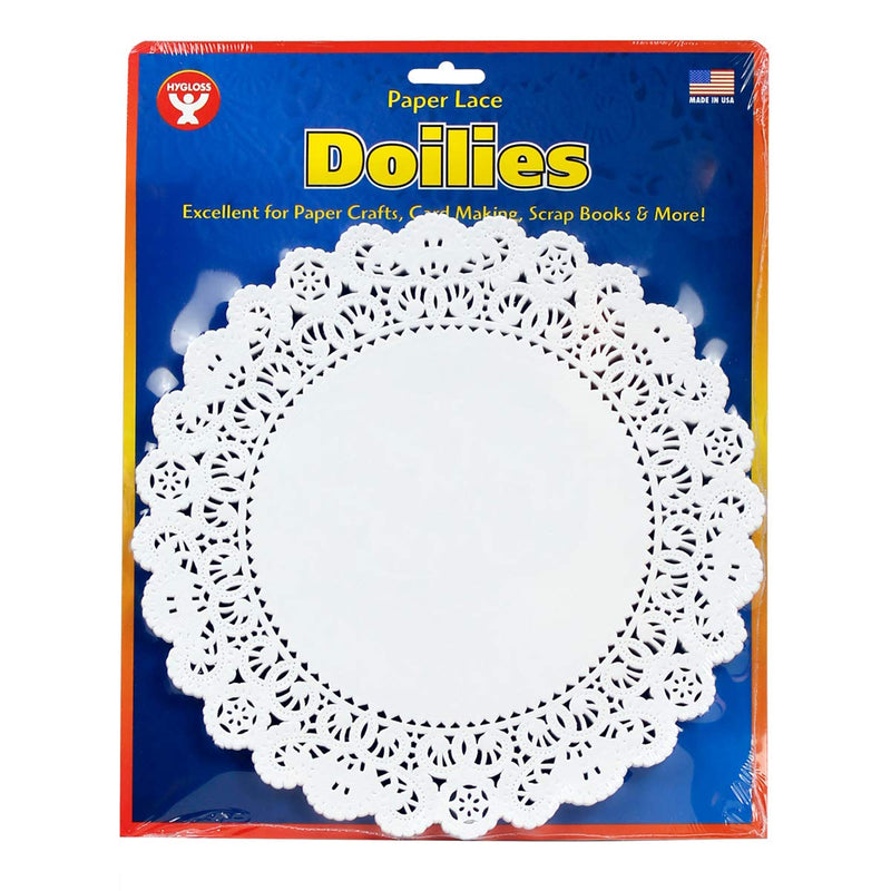 [Australia - AusPower] - Hygloss Products Round Paper Doilies - Decorative, White Lace Disposable, Food Grade Safe, 8 Inches Diameter, 100 Pack 8-Inch 100 Pcs 