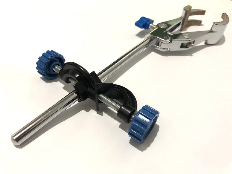 [Australia - AusPower] - OESS Lab Clamp 4 Prong Finger Style Cork-Coated Head and A Black Laboratory Stand Clip 