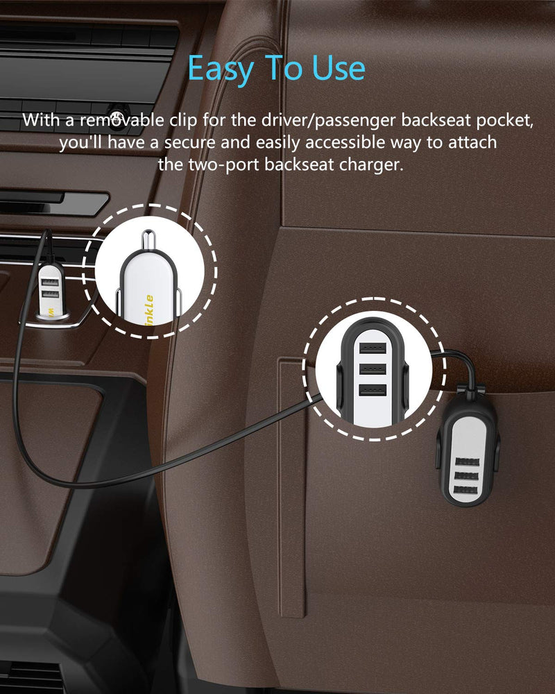 [Australia - AusPower] - Wishinkle 5 USB Car Charger, 54W Multi Ports Car Charger Adapter, 5ft USB Splitter Vehicle Charger for iPhone Xs/Max/XR/X/8, iPad Pro/Air 2/Mini, Samsung Galaxy Note9/S9/S9+ and More 