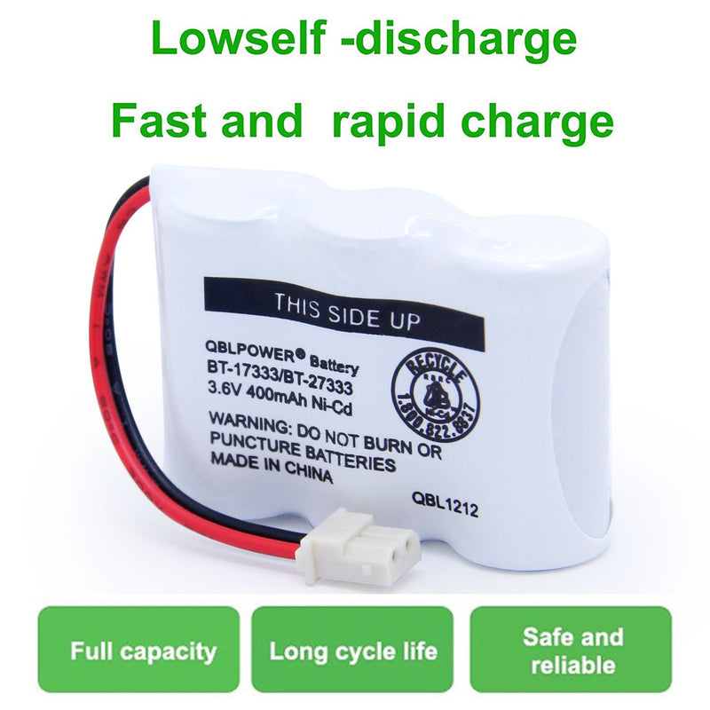 [Australia - AusPower] - QBLPOWER BT-17333 BT-27333 Handset Telephone Rechargeable Battery 2/3AA 3.6V NI-CD Cordless Phone Battery BT17333 BT27333 BT-17233 BT17233 BT-163345 CS5121 (Pack of 2) 2 Pack BT17333 