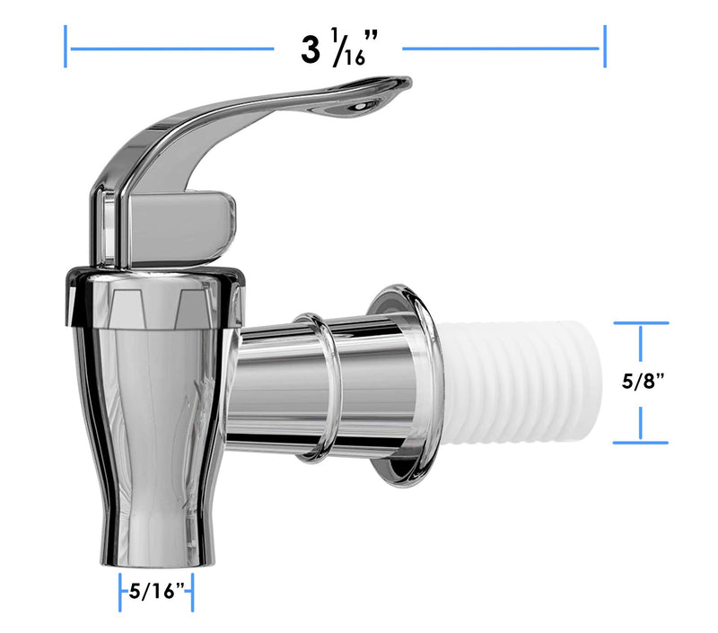 [Australia - AusPower] - 2 Pack Silver Beverage Dispenser Replacement Spigot, Push Style Spigot for Beverage Dispenser Carafe, Water Dispenser Replacement Faucet Pack of 2 