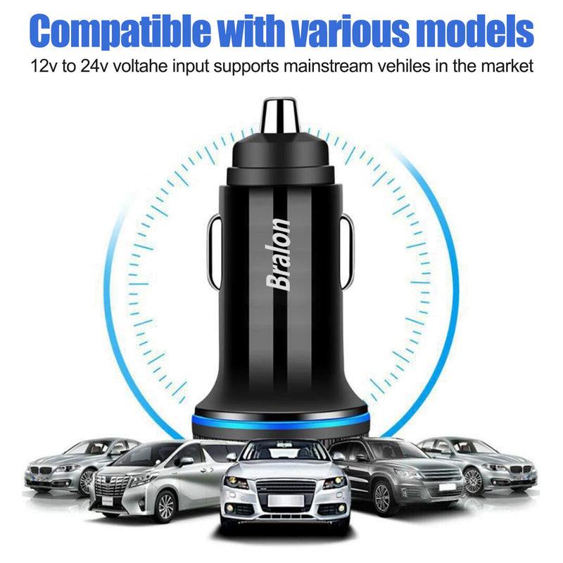 [Australia - AusPower] - USB C Car Charger[2-Pack],Bralon 38W PD3.0 & QC3.0 Dual Fast Car Charger Adapter Compatible with Phone 12/12 Pro(Max)/12 mini/11/11 Pro(Max)/XS/XR/X/8,G.alaxy Note S10 S9 S8 S7,Pad&More 