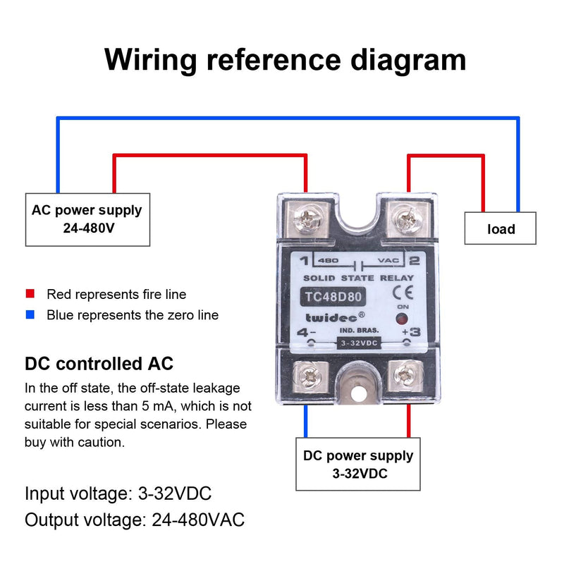 [Australia - AusPower] - Twidec/Output Single Phase SSR Solid State Relay 80A 3-32V DC to 24-480V AC SSR-80DA 