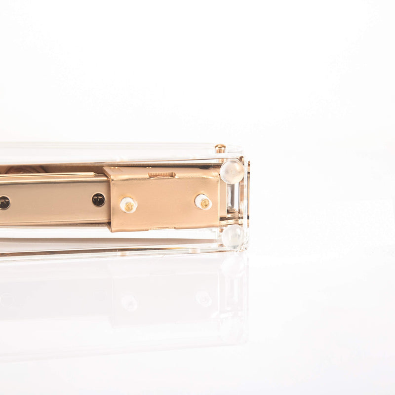 [Australia - AusPower] - SIRMEDAL Elegant Ultra Clear Acrylic Office Supplies Acrylic Stapler Matte Gold Desktop Stapler with 1000pcs Staples for Office Accessories(Gold) 