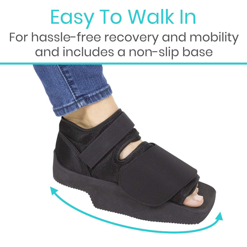 [Australia - AusPower] - Vive Wedge Post-Op Shoe - Offloading Boot for Heel or Ankle Pain - Medical Foot Recovery for Bone or Soft Tissue Surgery, Fracture, Plantar Fasciitis, Ulcerations, Feet (Men's 9.5-11.5/Women's 8.5-10) Large 