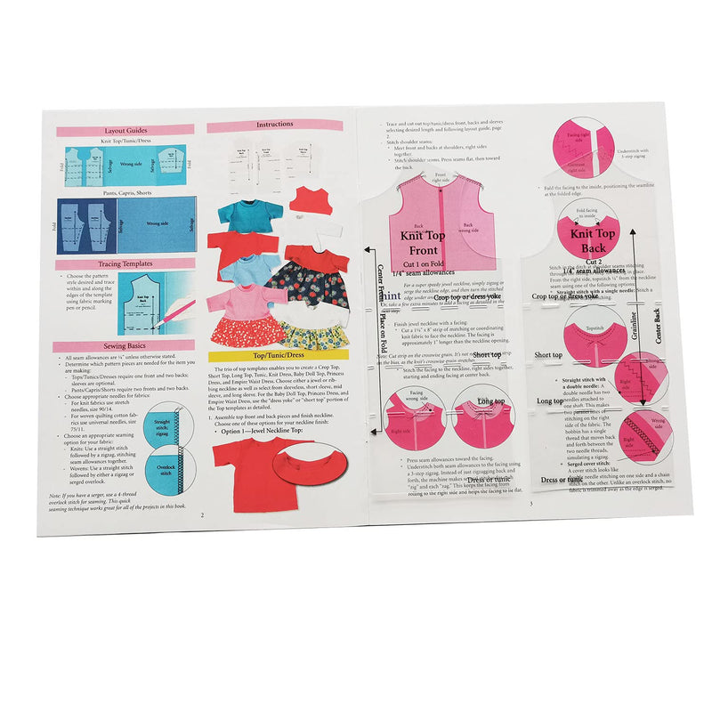 [Australia - AusPower] - YICBOR Quilting Rulers and Templates, Quick-Trace Doll Fashions Templates Wardrobe Basic Using Five Durable Plastic Template Patterns(1Set=5pcs) 