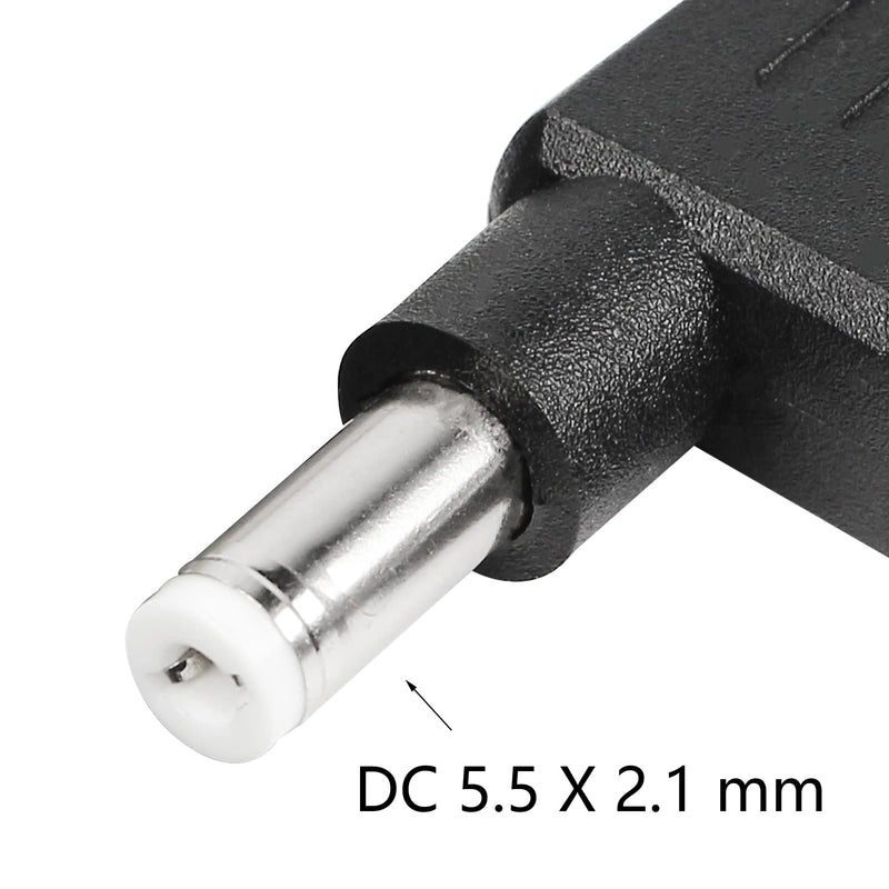 [Australia - AusPower] - CERRXIAN 90 Degree Slim Square Tip to DC 5.5 x 2.1 Male Power Supply Adapter(2-Pack) 