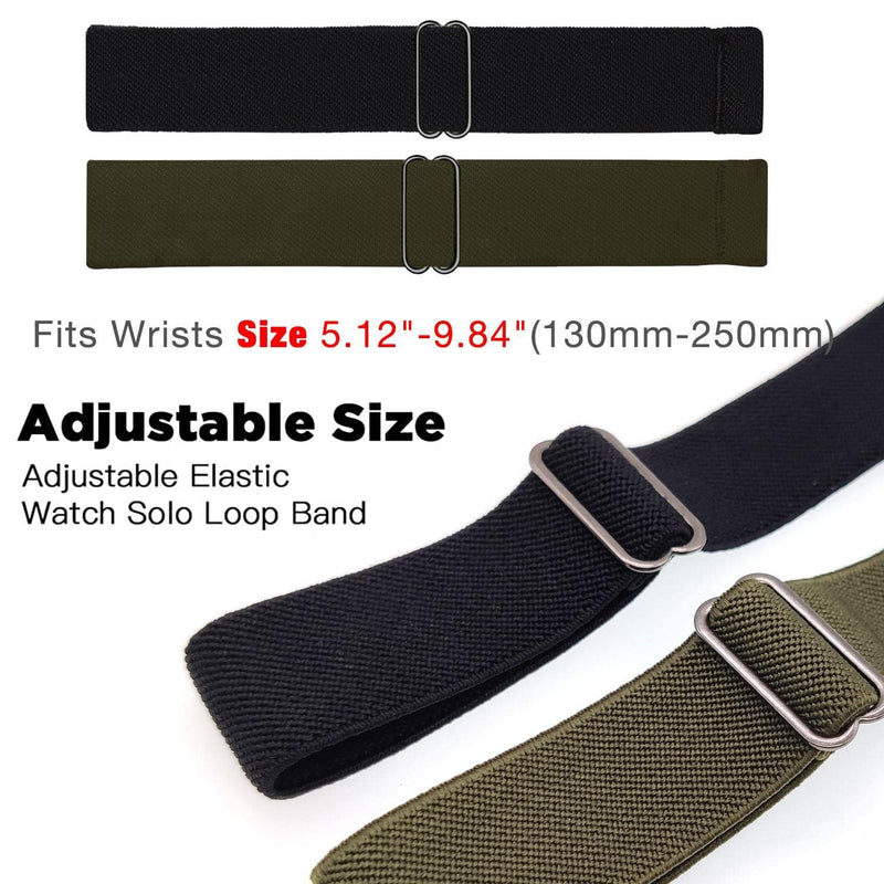 [Australia - AusPower] - Abanen 22mm Elastic Watch Bands for Garmin Instinct / Instinct 2 Solar, Soft Stretchy Nylon Ultra-light Wristband Strap for Garmin Instinct Tactical / Tide / Esports/ Instinct Solar Black + Green 