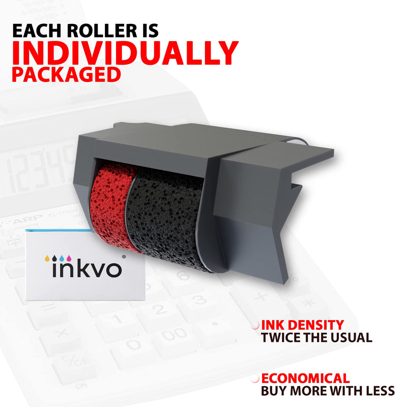 [Australia - AusPower] - (6 Pack) Inkvo Compatible Replacement Calculator Ink Roller Red and Black IR-40T for Sharp EL-1750V, EL-1801V, Casio HR-100TM, EA772R, and Many More 6 Pack 