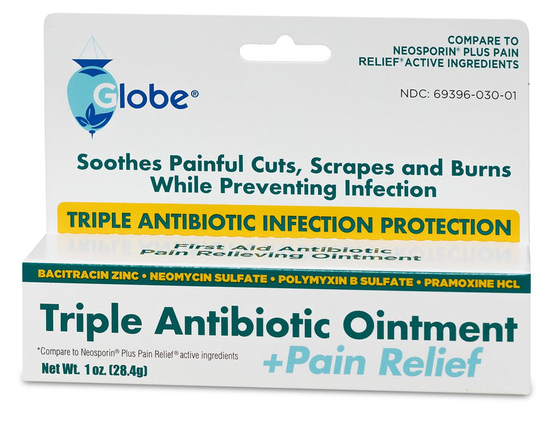 [Australia - AusPower] - Globe Triple Antibiotic + Pain Relief Dual Action Ointment, 1 Oz | 24 Hour Pain and Infection Protection (12- Value Pack) (12 Pack) 
