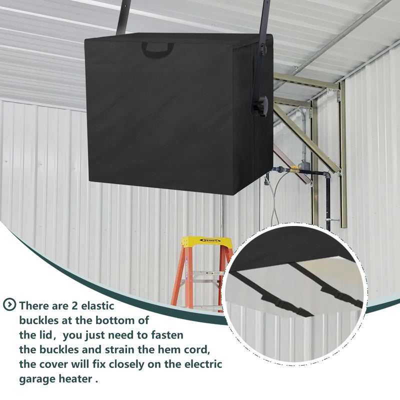 [Australia - AusPower] - Krismile Electric Garage Heater Cover,Suitable for most brands for Garage,Workshop,Shop,Heavy Duty Industrial Heaters Cover.Ideal for dustproof(Only cover,Black) 