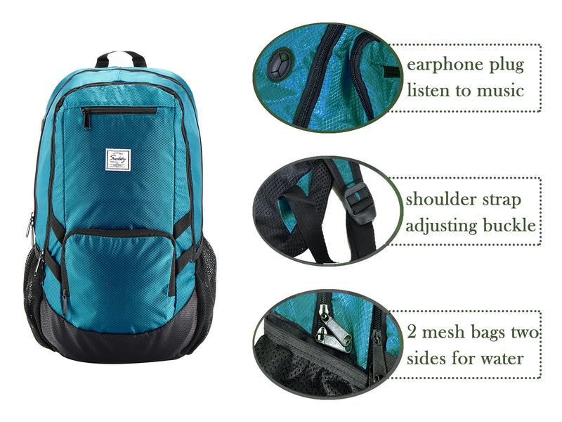 [Australia - AusPower] - 25L Lightweight Packable Backpack Handy Water Resistant Foldable Daypack Bag for Travel Camping Outdoor (Blue) Blue 