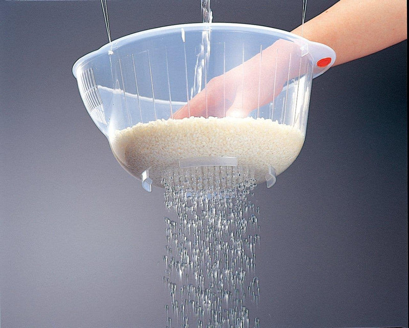 [Australia - AusPower] - Inomata.0800 Japanese Vegetable Fruit Rice Wash Bowl, 8-Inch, Clear 