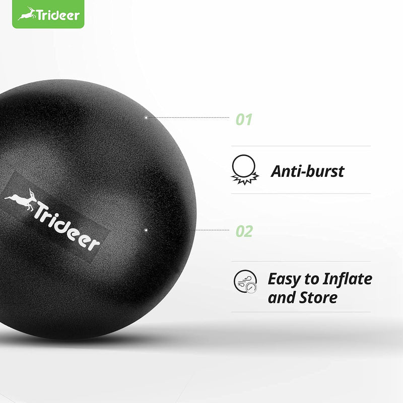 [Australia - AusPower] - Trideer Pilates Ball, Barre Ball, Mini Exercise Ball, 9 Inch Small Bender Ball, Pilates, Yoga, Core Training and Physical Therapy, Improves Balance (Home & Gym & Office) Black 